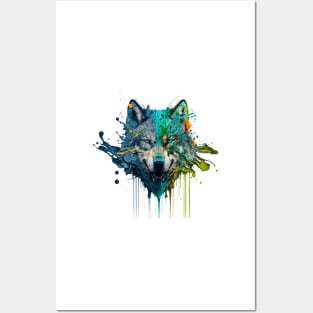 Wolf Splash Art: Colorful Fantasy Painting #1 Posters and Art